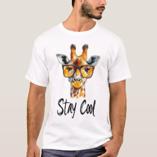 Stay Cool - Giraffe with Sunglasses Illustration T-Shirt