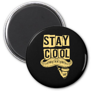 Stay Cool Hipster Pipe Smoker Bearded Moustache Gi Magnet