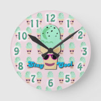 Stay Cool Ice Cream Cone Cute Fun Cartoon Art
