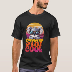 Stay Cool Koala Shirt Vintage Sunset Retro Cute Ko
