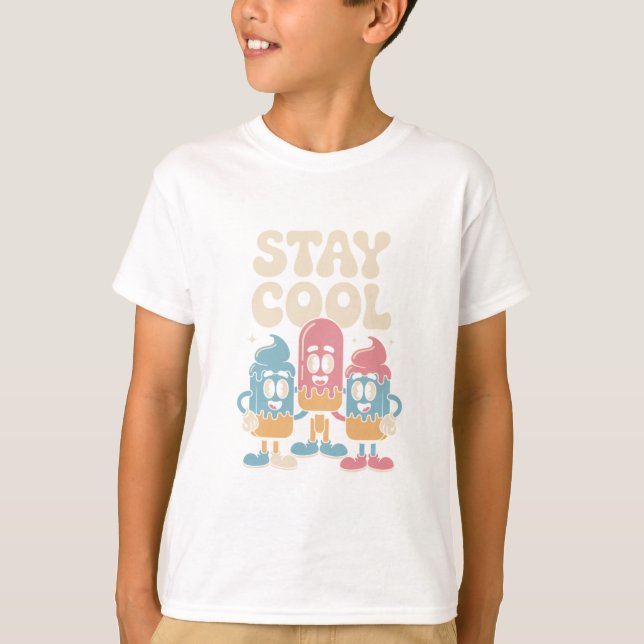 Stay Cool Retro Ice Cream T-Shirt (Front)