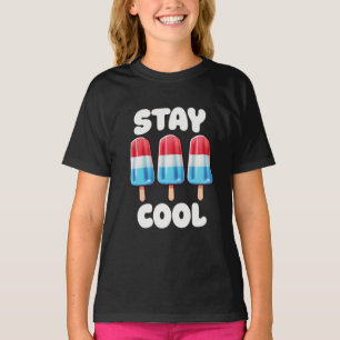 Stay Cool Retro Popsicle Summer 4th of July Ice  T-Shirt