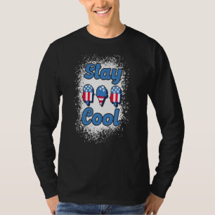 Stay Cool Rocket Pop Red And Blue Bleached Popsicl T-Shirt