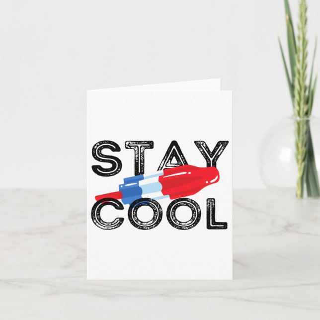 Stay Cool Rocket Pop Red White And Blue Popsicle S Card (Front)