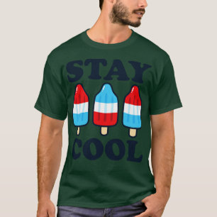 Stay Cool Rocket Red White and Blue Popsicle Summe T-Shirt