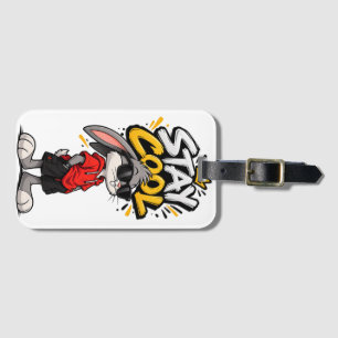Stay Cool Street Style Rabbit Graphic – Funny Urba Luggage Tag