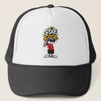 Stay Cool Street Style Rabbit Graphic – Funny Urba Trucker Hat