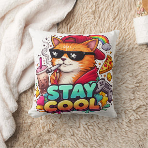 Stay Cool Vibes – Chill Cat Streetwear Cushion