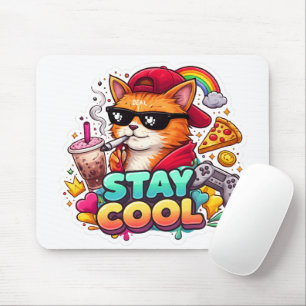 Stay Cool Vibes – Chill Cat Streetwear  Mouse Pad