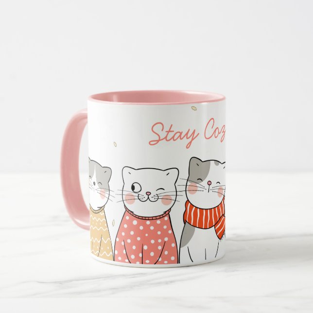 Stay Cosy Cat Mug (Front Left)