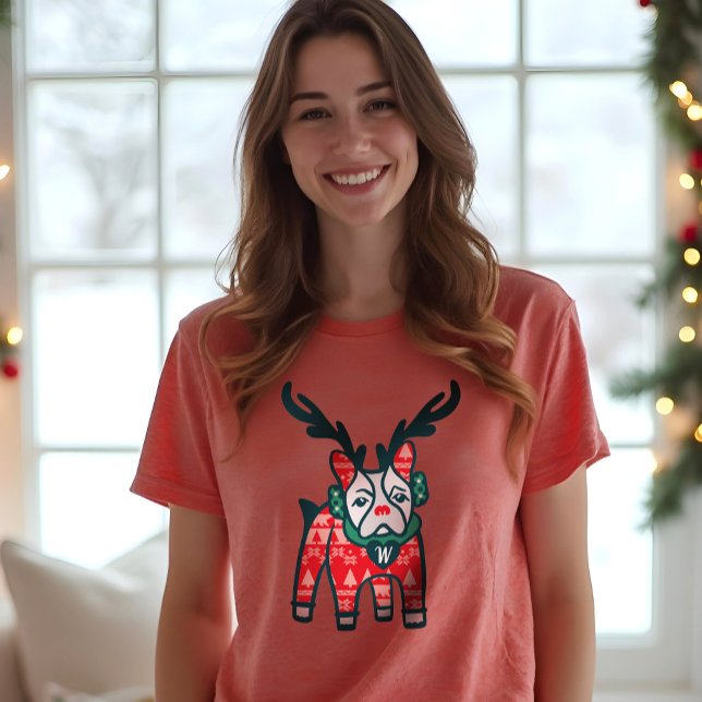 Stay Cosy | French Bulldog Reindeer Christmas Tri-Blend Shirt (Stay Cozy | French Bulldog Reindeer Christmas Tri-Blend Shirt)