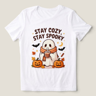 Stay Cosy Stay Spooky Cute Ghost Halloween T-Shirt Tri-Blend Shirt
