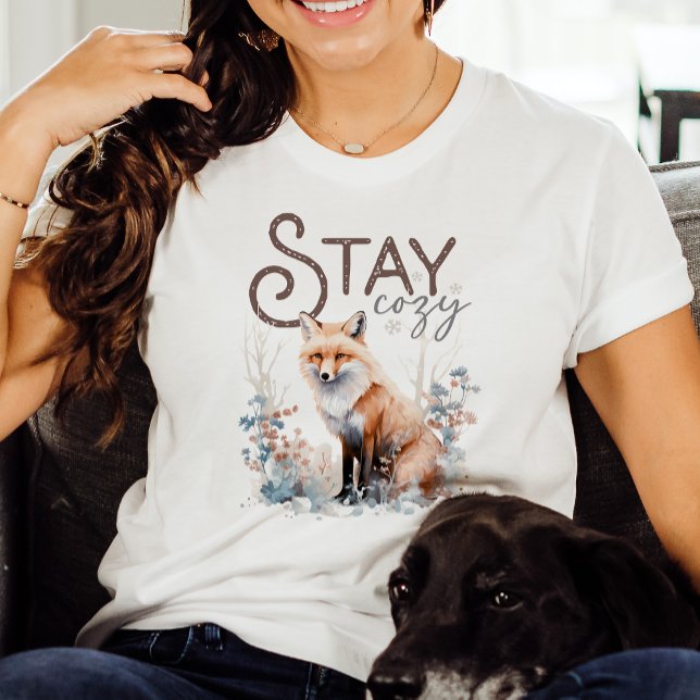 Stay Cosy Woodland Fox Christmas T-Shirt (Creator Uploaded)