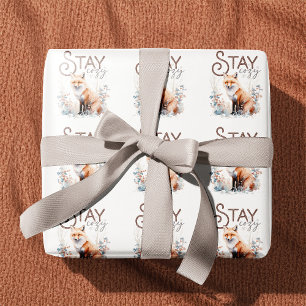 Stay Cosy Woodland Fox Christmas Wrapping Paper