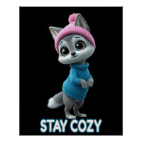 Stay Cozy Cute Winter Fox adorable Cold Weather An