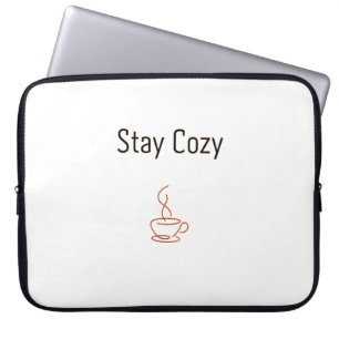 Stay Cozy Laptop Sleeve   Minimal Cozy Aesthetic D