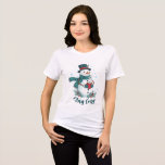 Stay Cozy Winter Snowman With Hot Cocoa Tri-Blend Shirt<br><div class="desc">A charming winter illustration featuring a stylish snowman dressed in a cozy patterned scarf and elegant top hat, holding a warm cup of hot cocoa. Surrounded by snowflakes, pine branches, and festive red berries, this design brings a warm and joyful holiday feeling. Perfect for winter apparel, Christmas gifts, seasonal mugs,...</div>