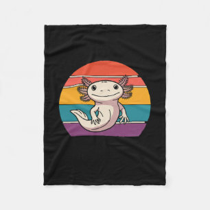 Stay Curious Axolotl Retro Cute Animal Lovers Fleece Blanket
