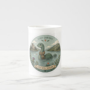 Stay Curious Cosy Cryptid Nessie Loch Ness Monster Bone China Mug
