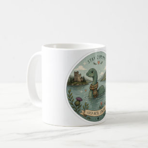 Stay Curious Cosy Cryptid Nessie Loch Ness Monster Coffee Mug