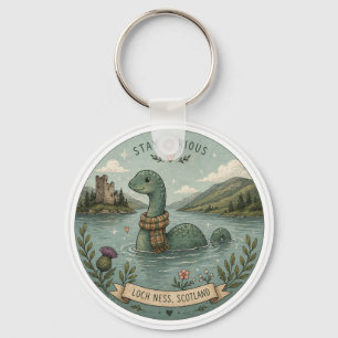 Stay Curious Cosy Cryptid Nessie Loch Ness Monster Key Ring