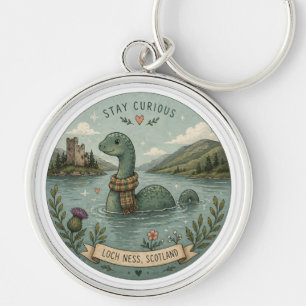 Stay Curious Cosy Cryptid Nessie Loch Ness Monster Key Ring