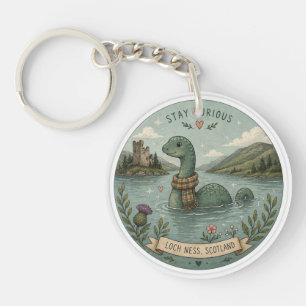 Stay Curious Cosy Cryptid Nessie Loch Ness Monster Key Ring