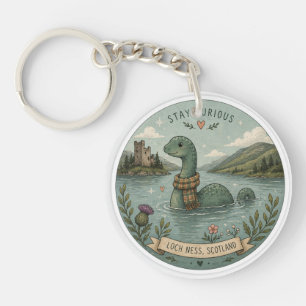 Stay Curious Cosy Cryptid Nessie Loch Ness Monster Key Ring