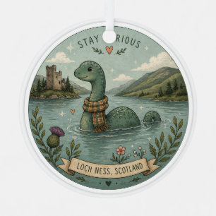 Stay Curious Cosy Cryptid Nessie Loch Ness Monster Metal Tree Decoration