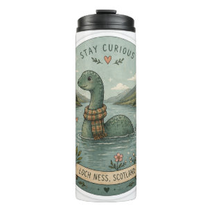 Stay Curious Cosy Cryptid Nessie Loch Ness Monster Thermal Tumbler