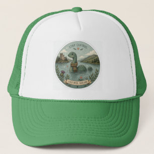 Stay Curious Cosy Cryptid Nessie Loch Ness Monster Trucker Hat