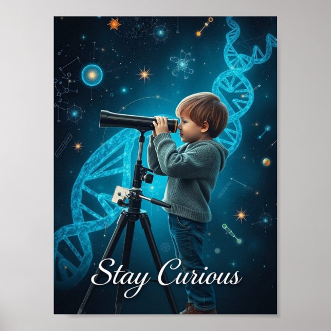 Stay Curious – Educational Science Poster (Front)
