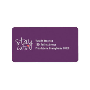 Stay Cute Address Labels, Grey Label