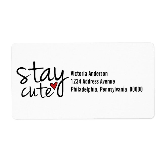 Stay Cute Shipping Labels (Front)