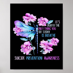 Stay Dragonfly Semicolon Suicide Prevention Awaren Poster