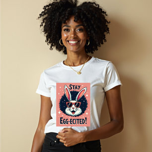 Stay Egg-cited!: Retro Easter Bunny Vibes Tri-Blend Shirt