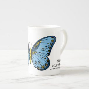 "Stay Elevated" Blue Butterfly Mug