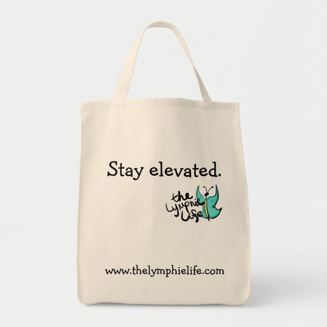 Stay Elevated Butterfly Grocery Tote (Front)