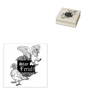 Stay Feral Pidgeons Rubber Stamp