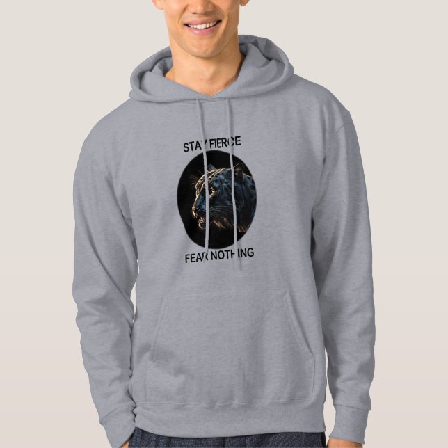 Stay Fierce Fear Nothing Black Panther Hoodie (Front)
