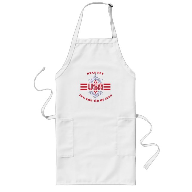 Stay fly it's the 4th of July T-Shirt Long Apron (Front)
