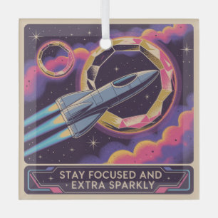 Stay Focused And Extra Sparkly Glass Tree Decoration