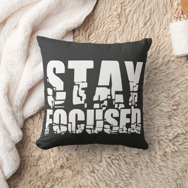 Stay Focused | First Name Motivational Phrase Cushion (Blanket)