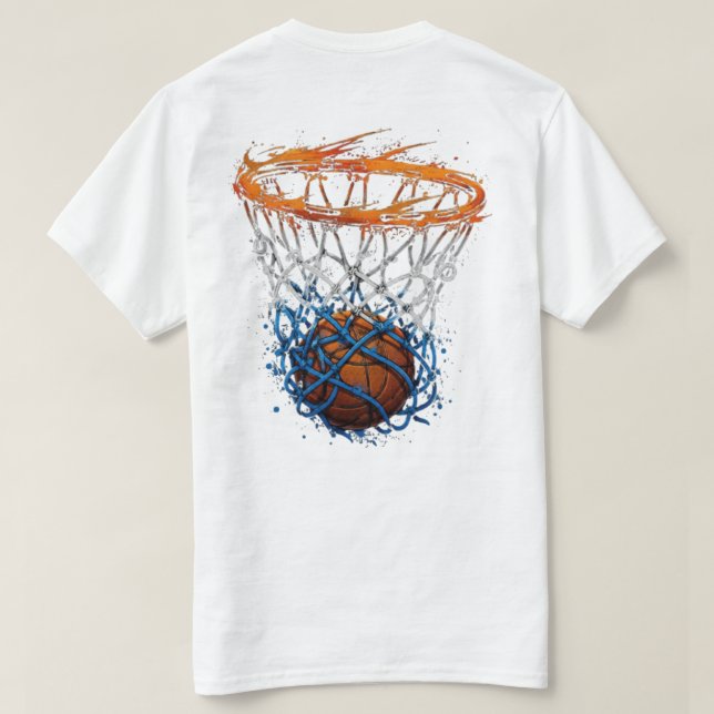 Stay Focused Keep Pushing Basketball Motivation T-Shirt (Design Back)