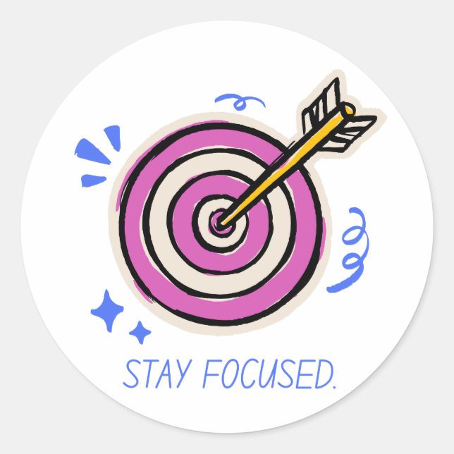 Stay Focused – Minimal Motivational Sticker (Front)