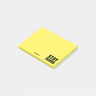 Stay Focused Motivational Phrase with Typography Post-it Notes