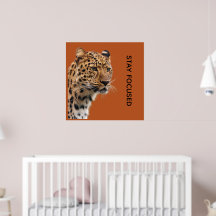 Stay Focused Tiger Motivation Wall Art Poster