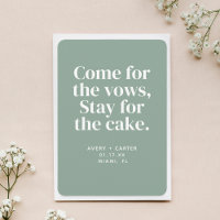 Stay for the Cake Funny Wedding Save the Date