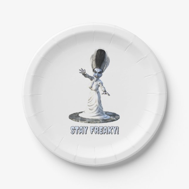 Stay Freaky! Bride of Frankenstein Paper Plate (Front)