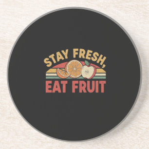 Stay Fresh Eat Fruit Vintage Food Lover Coaster